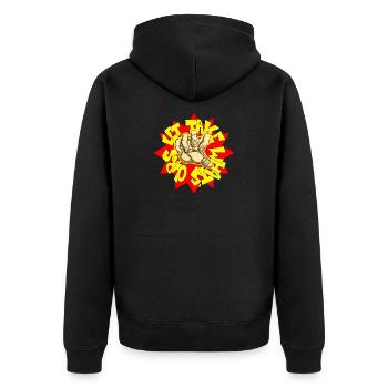 Ltwo - Unisex Premium Bio Zip Hoodie - Schwarz - Hinten - Nico (187cm)