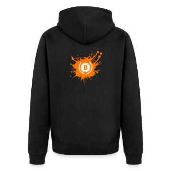 Bitcoin Crypto Cryptocurrency Splash - Unisex Premium Organic Zip Hoodie - black - Back - Nico (187cm)