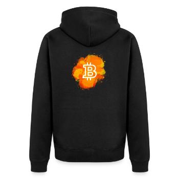 Bitcoin Crypto Cryptocurrency Splash - Unisex Premium Organic Zip Hoodie - black - Back - Nico (187cm)