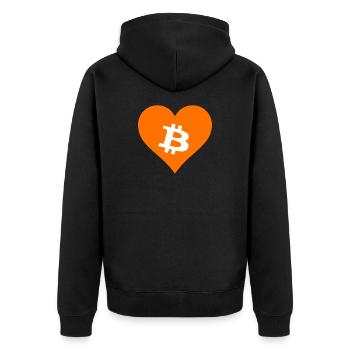 Bitcoin Crypto Cryptocurrency Splash - Unisex Premium Organic Zip Hoodie - black - Back - Nico (187cm)