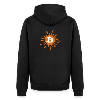 Bitcoin Crypto Cryptocurrency Splash - Unisex Premium Organic Zip Hoodie - black - Back - Nico (187cm)