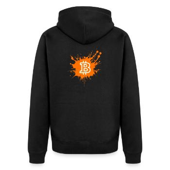 Bitcoin Crypto Cryptocurrency Splash - Unisex Premium Organic Zip Hoodie - black - Back - Nico (187cm)