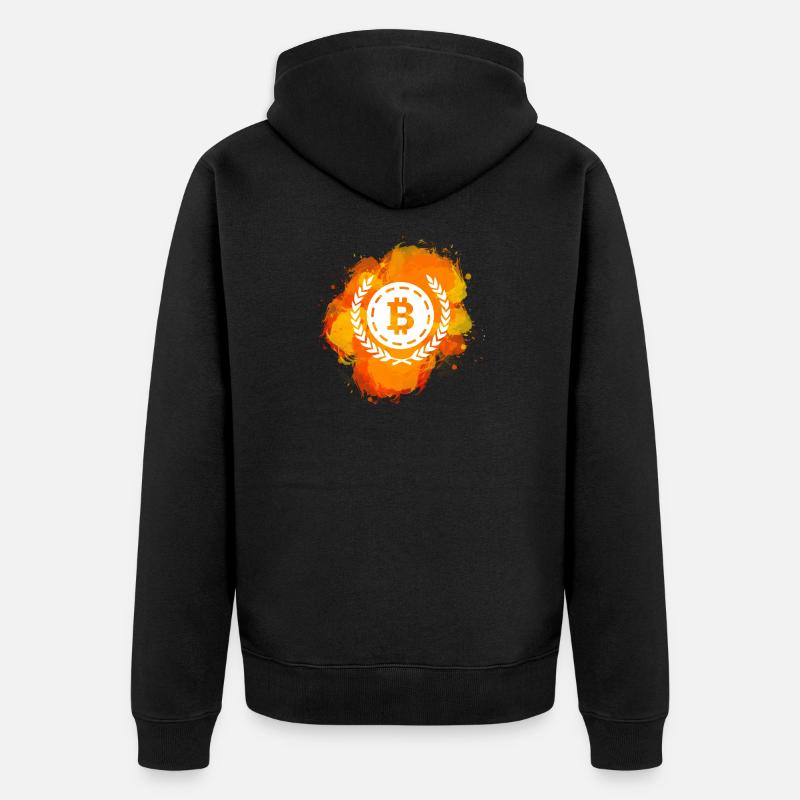 Bitcoin Crypto Cryptocurrency Splash - Veste à capuche bio Premium Unisexe - noir
