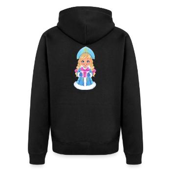 Ded Moroz Snegurotschka russischer Weihnachtsmann - Unisex Premium Bio Zip Hoodie - Schwarz - Hinten - Nico (187cm)