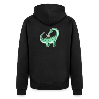 Dinosaure avec bébé dinosaure - Dino - Veste à capuche bio Premium Unisexe - noir - Dos - Nico (187cm)
