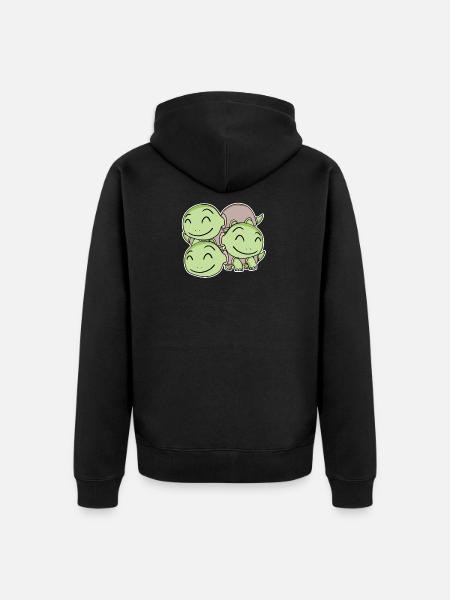 Turtle Motif - Unisex Premium Organic Zip Hoodie - black