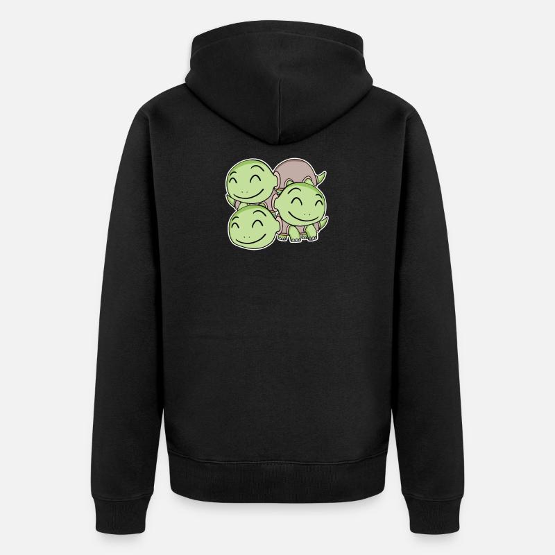 Motif de tortue - Veste à capuche bio Premium Unisexe - noir