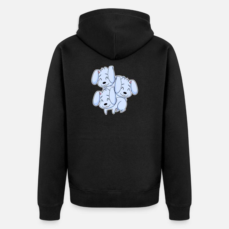 Motif de lapin - Veste à capuche bio Premium Unisexe - noir