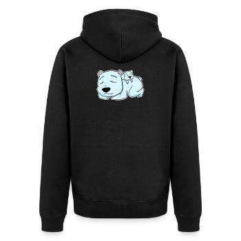 Famille d’ours - Ours avec bébé - Veste à capuche bio Premium Unisexe - noir - Dos - Nico (187cm)