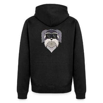 Chien schnauzer avec lunettes - chien cool - Veste à capuche bio Premium Unisexe - noir - Dos - Nico (187cm)