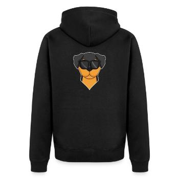 Chien Rottweiler avec des lunettes - chien cool - Veste à capuche bio Premium Unisexe - noir - Dos - Nico (187cm)
