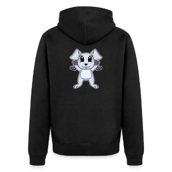 Rabbit Dumbbell Training Strength Training Fitness - Unisex Premium Organic Zip Hoodie - black - Back - Nico (187cm)