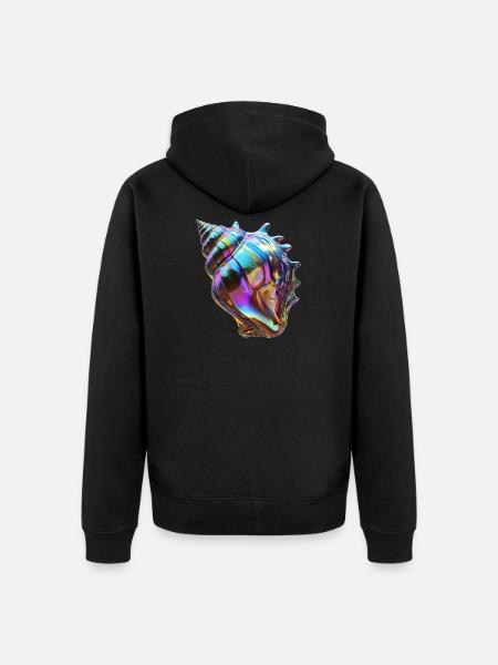 chromatic sea shell - Unisex Premium Organic Zip Hoodie - black