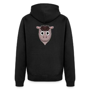 Horse Animal Head Animal Head - Unisex Premium Organic Zip Hoodie - black - Back - Nico (187cm)