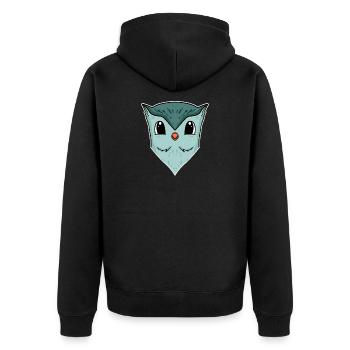 Owl, Animal Head, Animal Head - Unisex Premium Organic Zip Hoodie - black - Back - Nico (187cm)