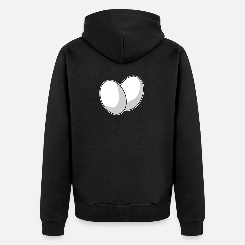 Ei Eier - Unisex Premium Bio Zip Hoodie - Schwarz