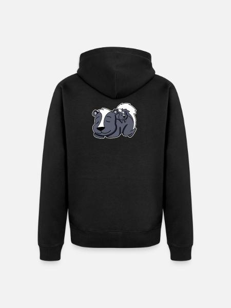 Skunk Family - Skunk with Baby - Unisex Premium Organic Zip Hoodie - black