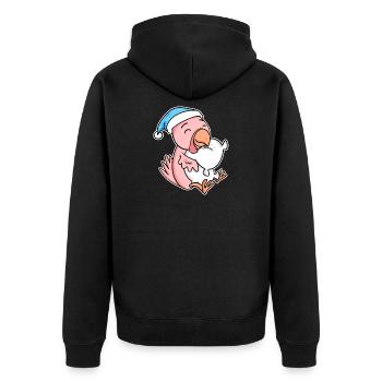 poulet avec oreiller et bonnet somnolent - Veste à capuche bio Premium Unisexe - noir - Dos - Nico (187cm)