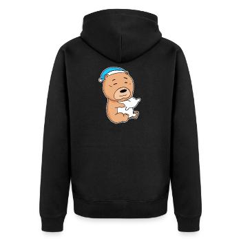 Chow Chow Sleeping Fatigue Dog Dog Breed - Unisex Premium Organic Zip Hoodie - black - Back - Nico (187cm)