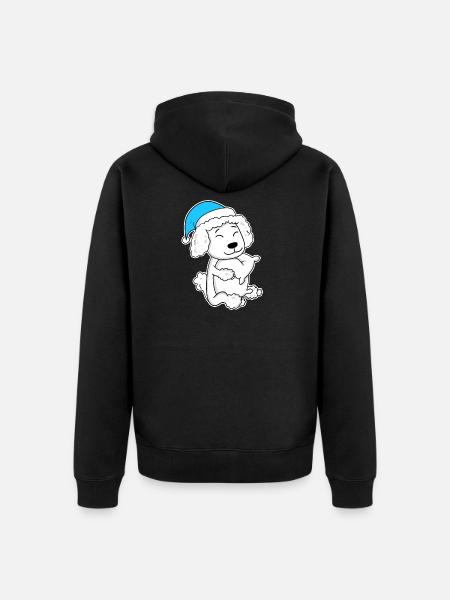 Poodle Sleeping Tiredness Dog - Unisex Premium Organic Zip Hoodie - black