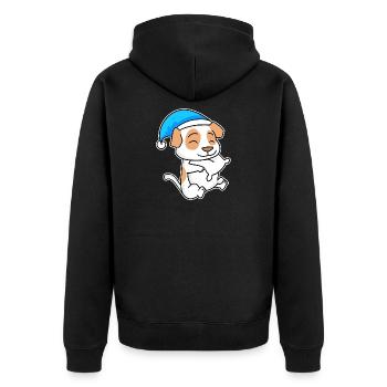 Jack Russell Terrier Chien fatigué de sommeil - Veste à capuche bio Premium Unisexe - noir - Dos - Nico (187cm)