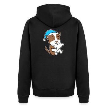 Staffordshire Bull Terrier Chien fatigué de sommeil - Veste à capuche bio Premium Unisexe - noir - Dos - Nico (187cm)