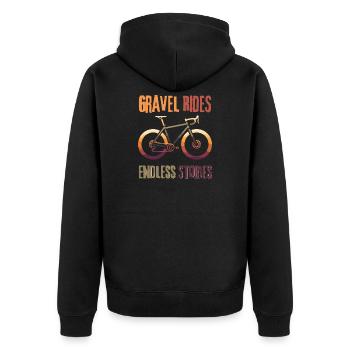 Gravel Bike Rides Endless Stories Tee - Veste à capuche bio Premium Unisexe - noir - Dos - Nico (187cm)