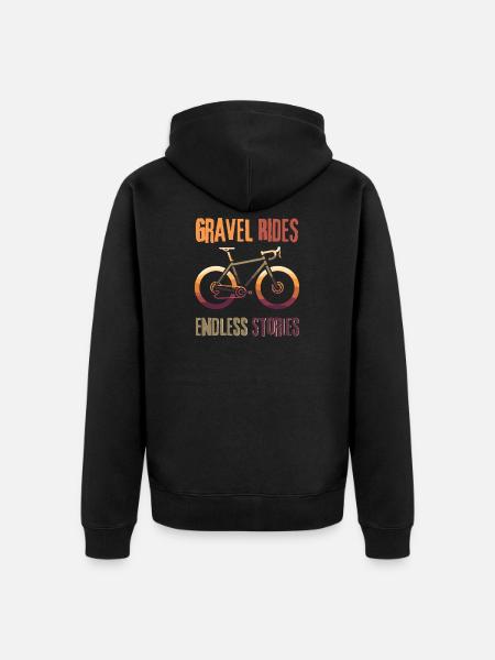 Gravel Bike Rides Endless Stories Tee - Premium økologisk unisex-hættejakke - sort
