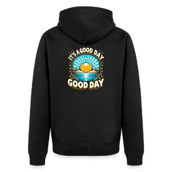 It's a Good Day for a Good Day - Sun & Sea - Unisex Premium Organic Zip Hoodie - black - Back - Nico (187cm)