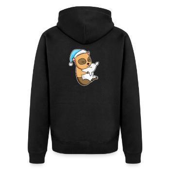 Cochon d’Inde domestique avec oreiller et bonnet somnolent - Veste à capuche bio Premium Unisexe - noir - Dos - Nico (187cm)