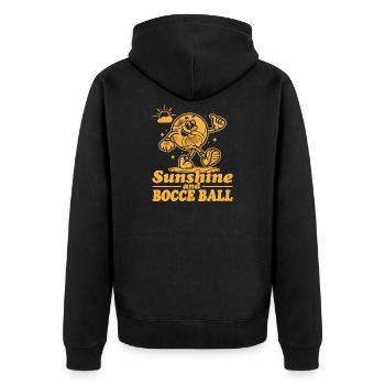 Soleil et boule de pétanque avec Jack Bocci jeu de pétanque - Veste à capuche bio Premium Unisexe - noir - Dos - Nico (187cm)