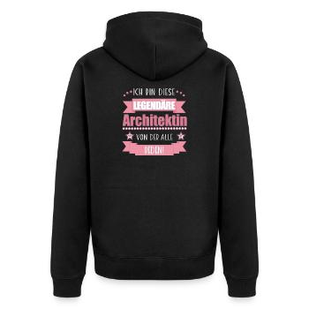 Lustiger Spruch für Architektin – Geschenkidee - Unisex Premium Bio Zip Hoodie - Schwarz - Hinten - Nico (187cm)