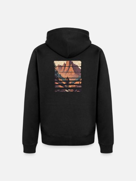 Randonnée montagnes - Veste à capuche bio Premium Unisexe - noir