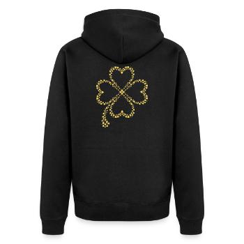 Funkelndes Klee Design - Unisex Premium Bio Zip Hoodie - Schwarz - Hinten - Nico (187cm)