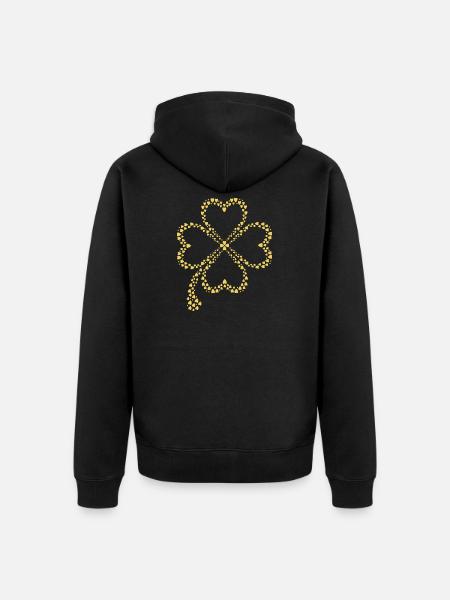 Sparkling clover design - Unisex Premium Organic Zip Hoodie - black