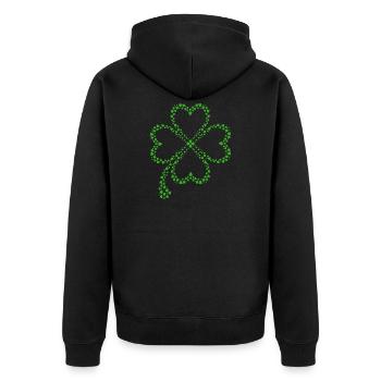 Trèfle vert fait de cœurs - Veste à capuche bio Premium Unisexe - noir - Dos - Nico (187cm)