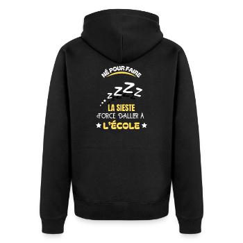 La Sieste Forcée À l'École - Veste à capuche bio Premium Unisexe - noir - Dos - Nico (187cm)