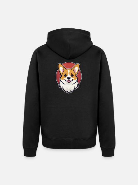 Corgi - Unisex Premium Bio Zip Hoodie - Schwarz