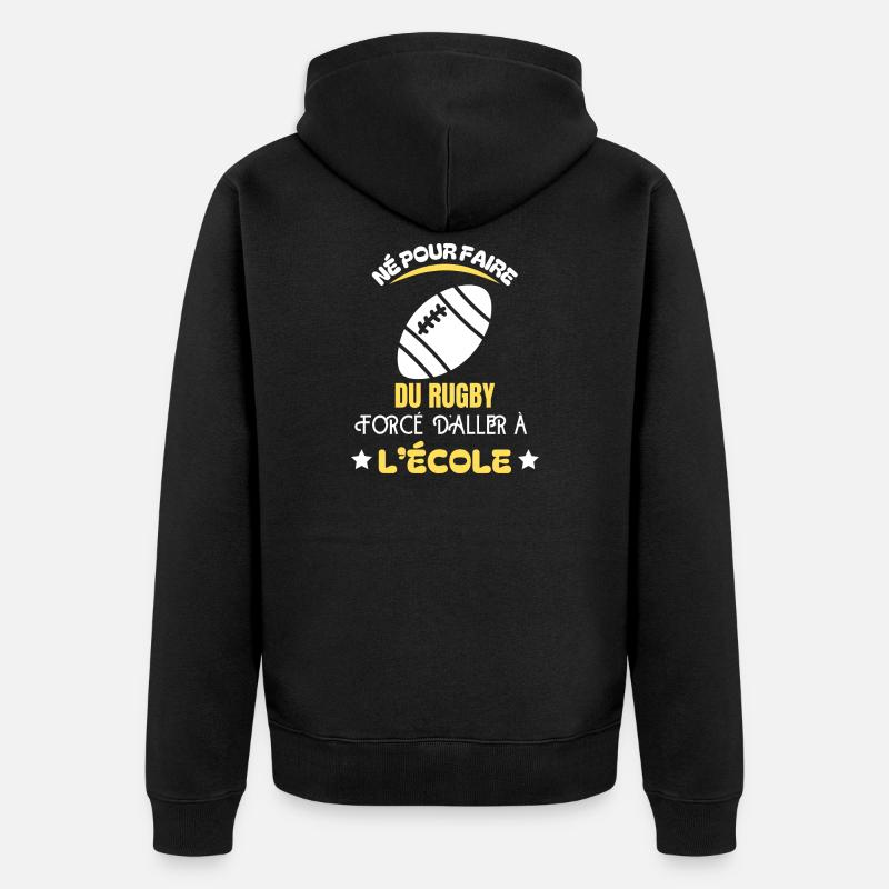 Né Pour Le Rugby École - Veste à capuche bio Premium Unisexe - noir