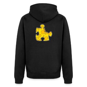 Puzzle - Unisex Premium Organic Zip Hoodie - black - Back - Nico (187cm)