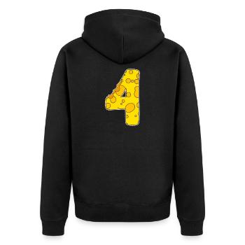 Numéros 4 - Quatre - Quatrième - Veste à capuche bio Premium Unisexe - noir - Dos - Nico (187cm)
