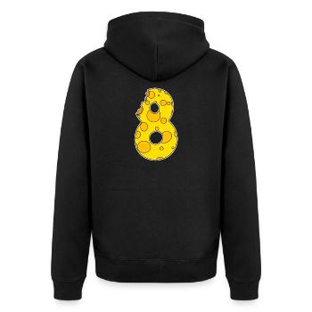 Number 8 Eight - Unisex Premium Organic Zip Hoodie - black - Back - Nico (187cm)