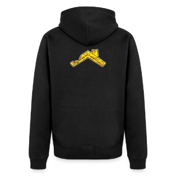 Haus Dach Käse - Unisex Premium Bio Zip Hoodie - Schwarz - Hinten - Nico (187cm)