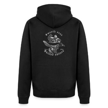 Glatte See Erfahrener Segler Segeln Nautisches Zitat - Unisex Premium Bio Zip Hoodie - Schwarz - Hinten - Nico (187cm)