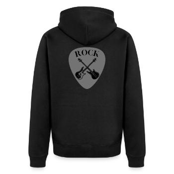 Rock Guitar Guitar Guitar Guitar Guitar Guitar Cross Shirt - Unisex Premium Organic Zip Hoodie - black - Back - Nico (187cm)