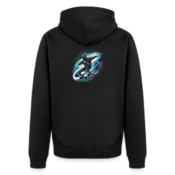 Longboarder sur skateboard ou longboard - Veste à capuche bio Premium Unisexe - noir - Dos - Nico (187cm)