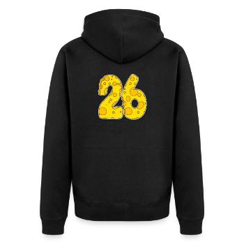 26 ans de Lustig Käse - Veste à capuche bio Premium Unisexe - noir - Dos - Nico (187cm)
