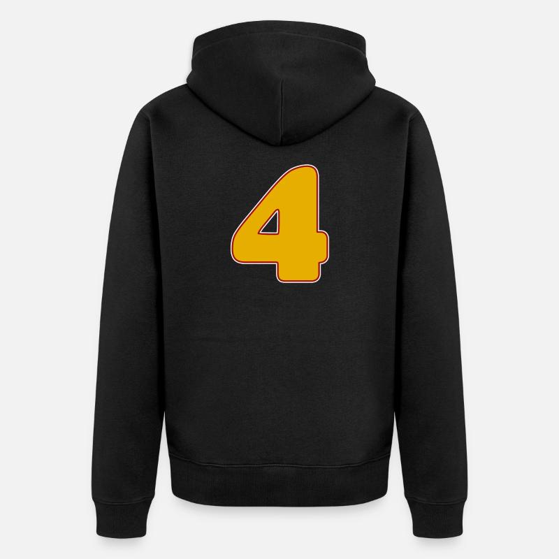 4 - Vier - Unisex Premium Bio Zip Hoodie - Schwarz