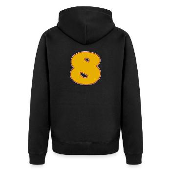 Number 8 Number Eight Motif - Unisex Premium Organic Zip Hoodie - black - Back - Nico (187cm)