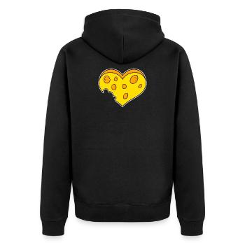 Coeur de fromage - Veste à capuche bio Premium Unisexe - noir - Dos - Nico (187cm)